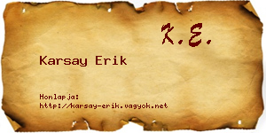 Karsay Erik névjegykártya