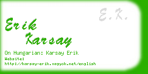 erik karsay business card